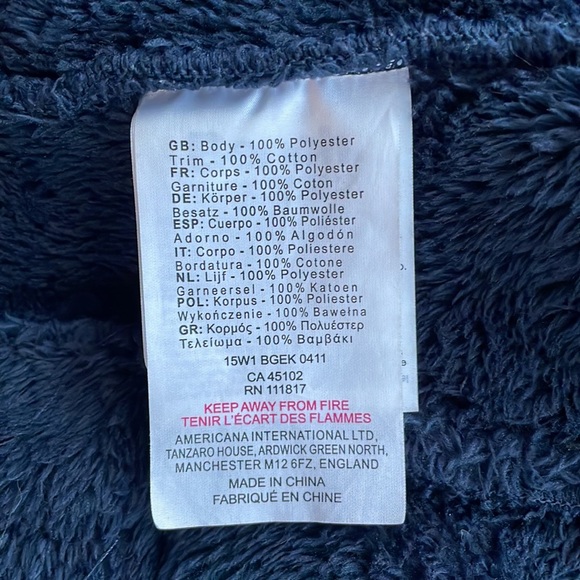 Bench fleece jacket hoodie size youth 11 / 12 navy blue - Picture 4 of 5